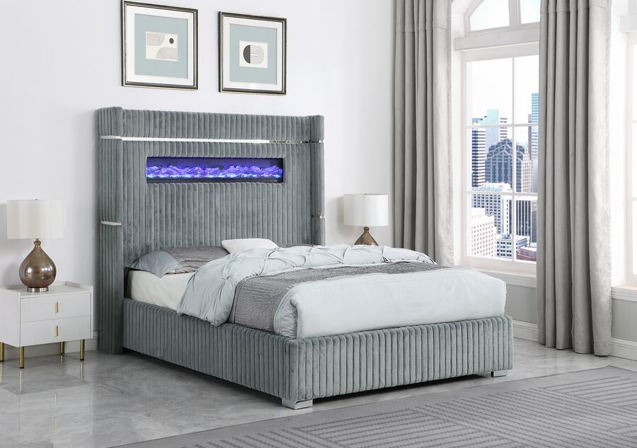 Fireplace Upholstered Bed