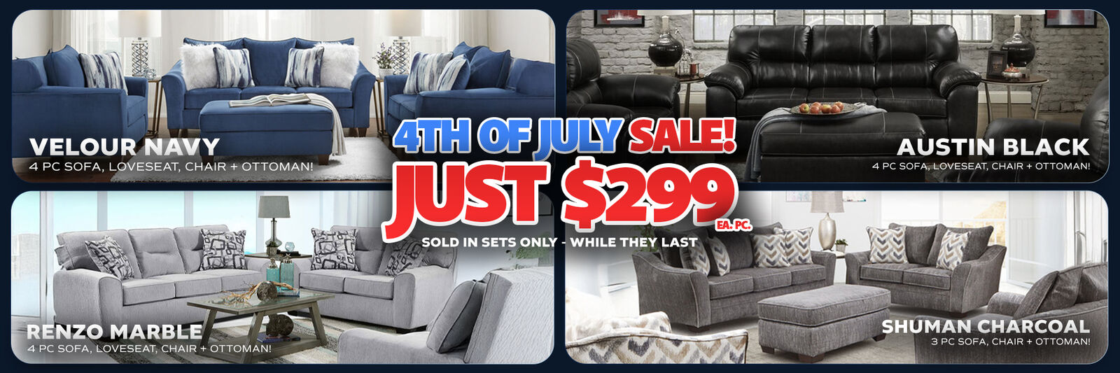 $299 Living Rooms
